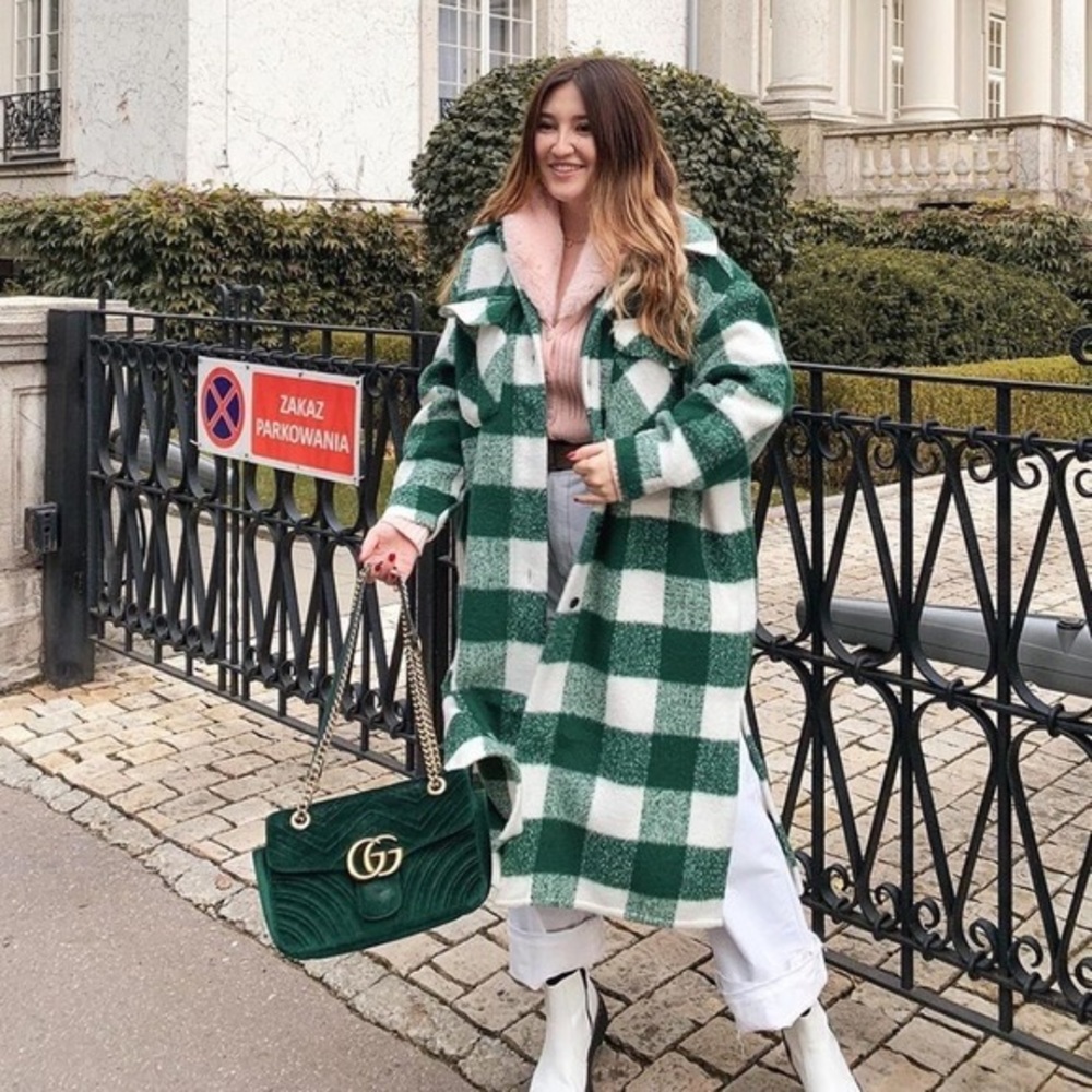 Zara green plaid shacket bloggers fav sz M